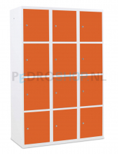 SQ Classic lockerkast, 3-koloms, 12-deurs, oranje, h180*b120*d50 cm