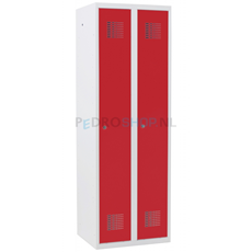 Garderobekast SQ Classic, rood, 2-koloms, 2-deurs, 180*60*50 cm